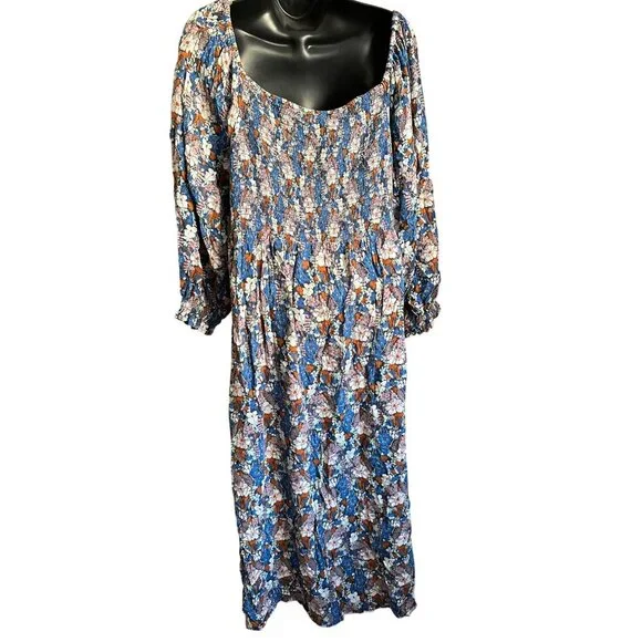 Floral Long Sleeve Midi Dress Women's Size XXL - Picture 8 of 13